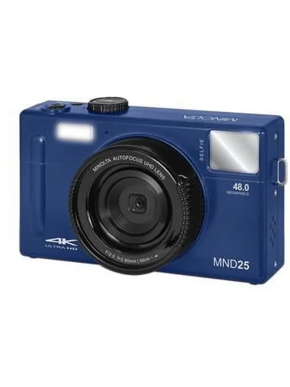 Minolta MND25 48MP 4K UHD Digital Camera 16X Zoom Selfie Mirror Blue New